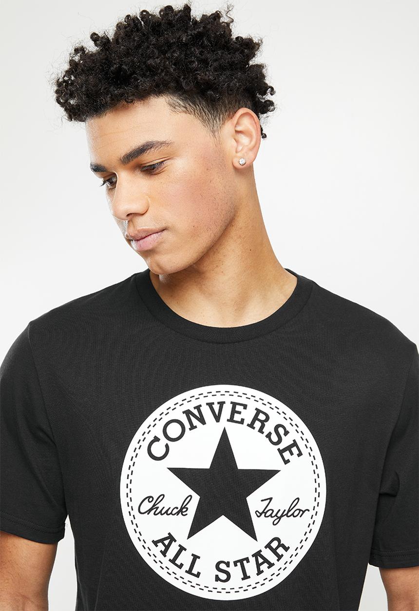 Converse - Standard fit center front chuck patch knock out tee - converse black
