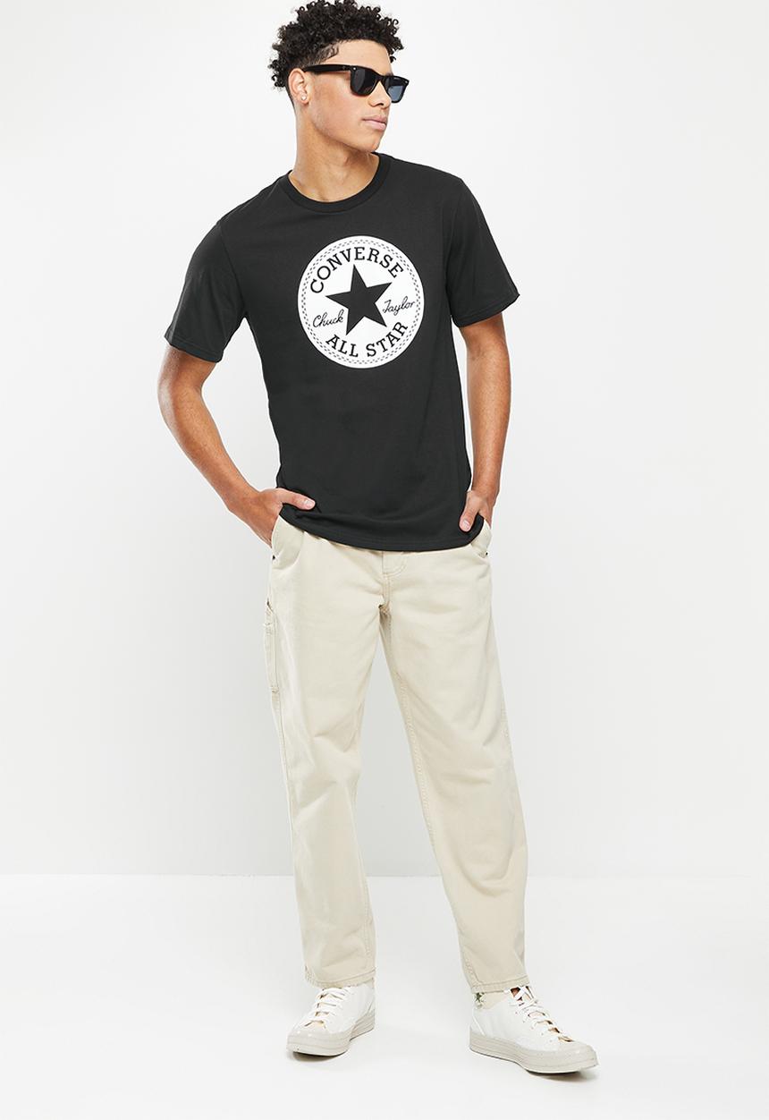 Converse - Standard fit center front chuck patch knock out tee - converse black