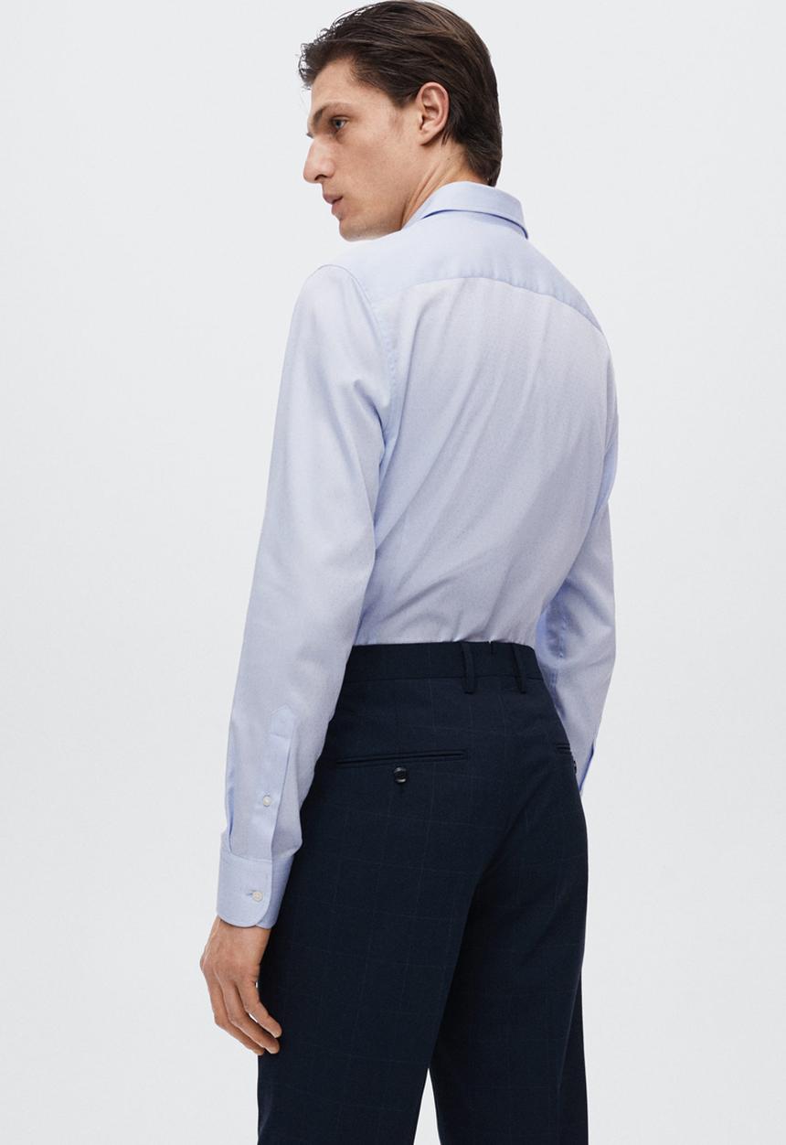 MANGO - Capri micro print formal shirt - blue