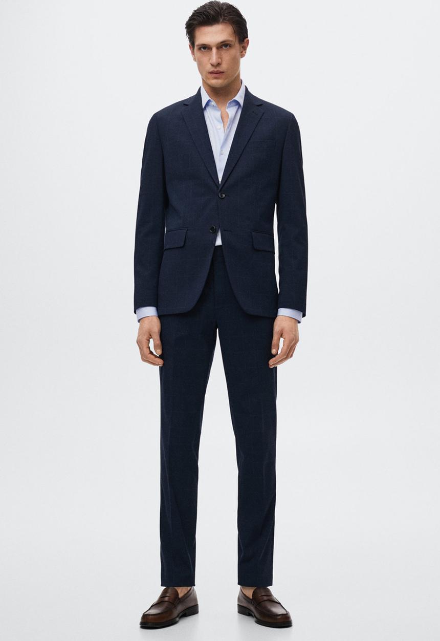 MANGO - Capri micro print formal shirt - blue