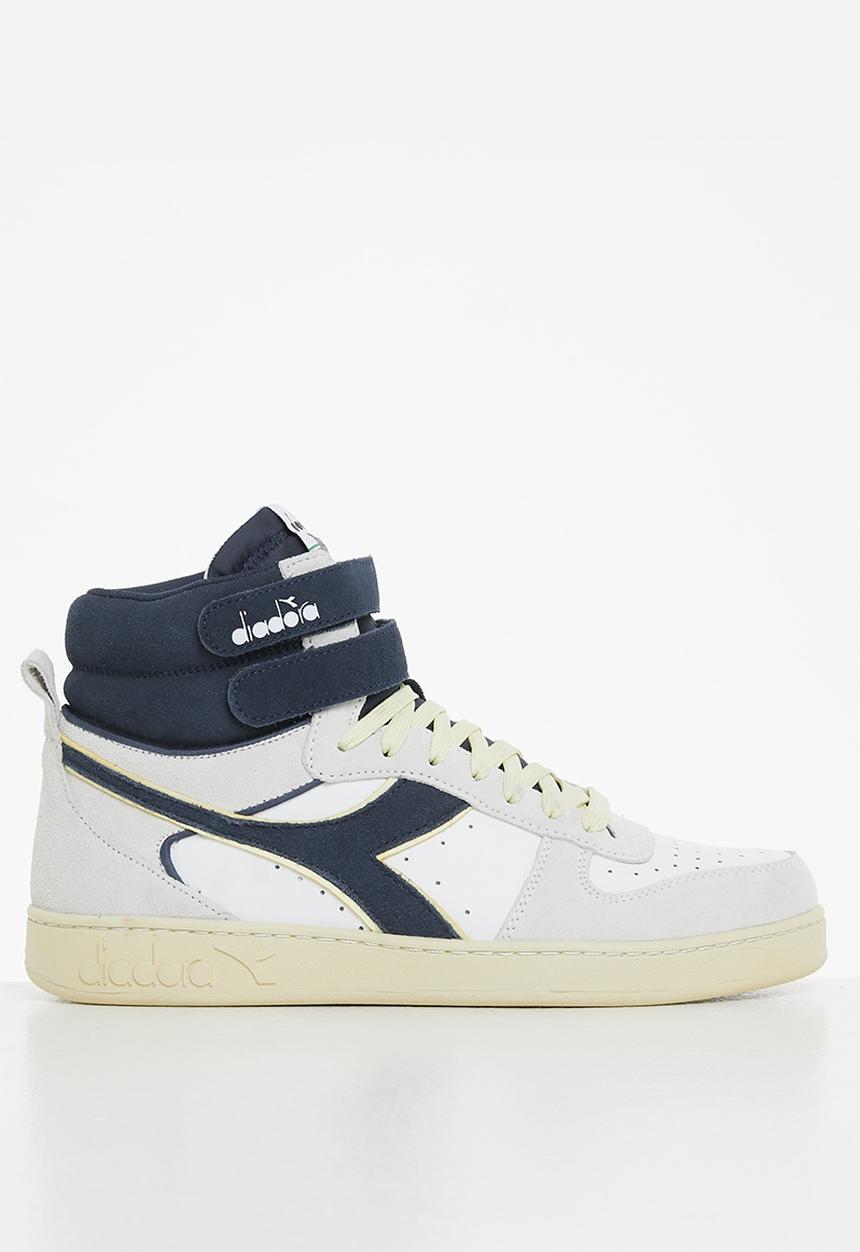 Diadora - Magic basket mid suede leather - white & blue caspian sea