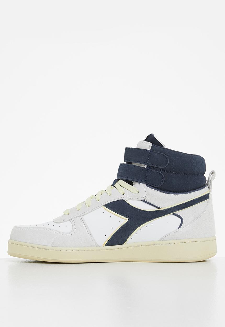 Diadora - Magic basket mid suede leather - white & blue caspian sea