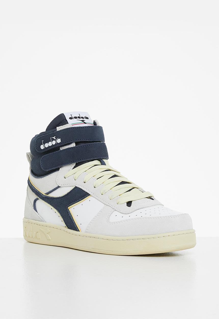 Diadora - Magic basket mid suede leather - white & blue caspian sea