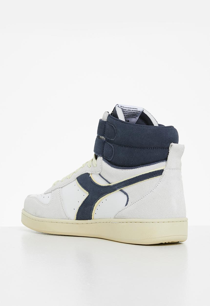 Diadora - Magic basket mid suede leather - white & blue caspian sea