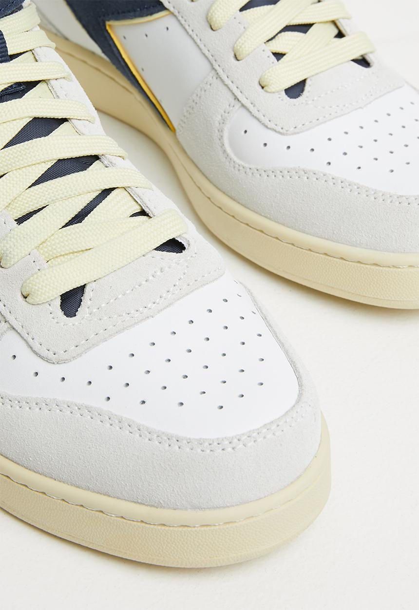 Diadora - Magic basket mid suede leather - white & blue caspian sea