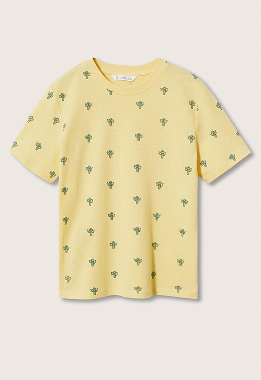 MANGO - T-shirt stamp - yellow