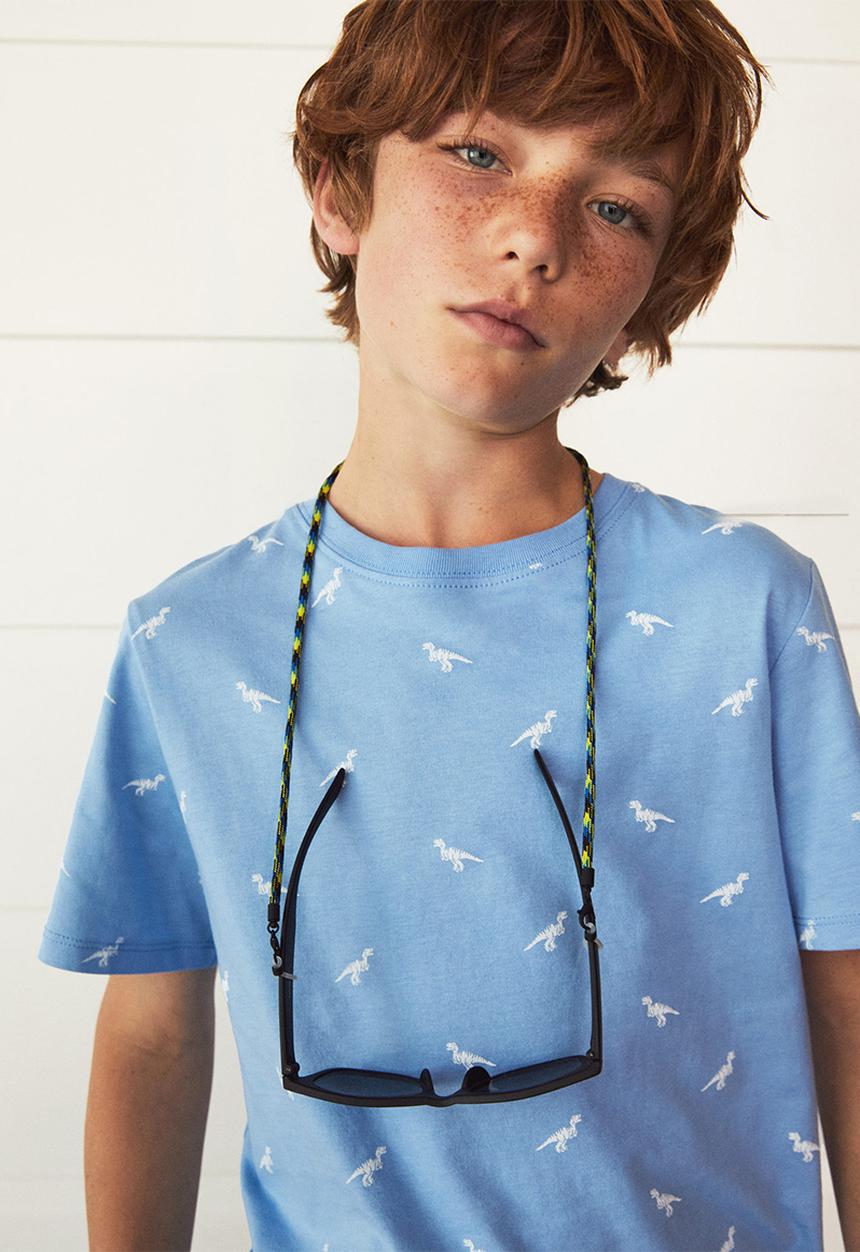 MANGO - T-shirt stamp - blue