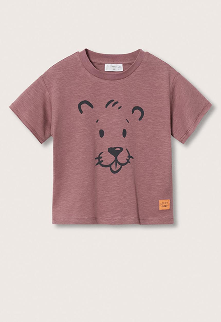 MANGO - T-shirt panter - dark red
