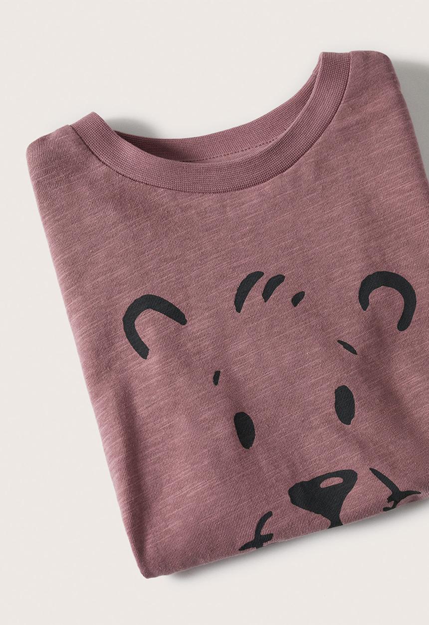MANGO - T-shirt panter - dark red