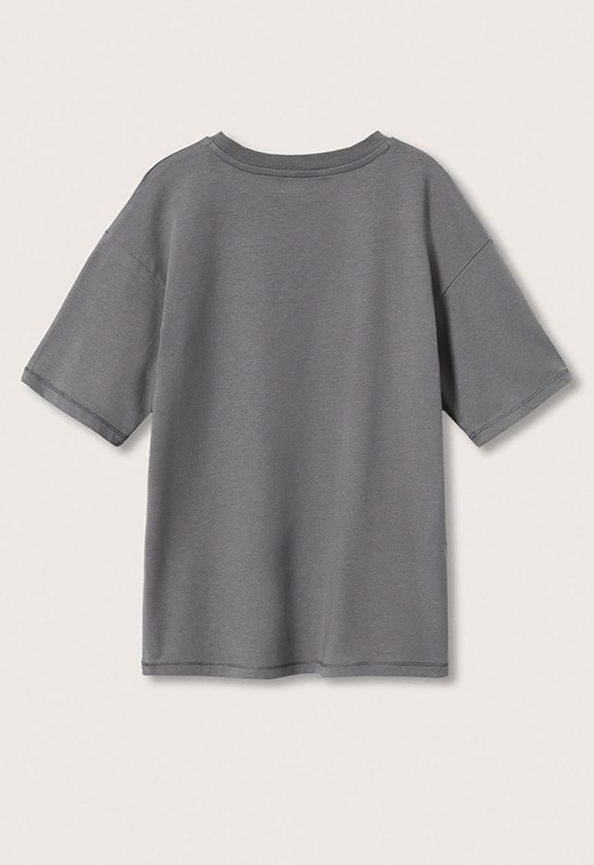 MANGO - T-shirt damero - charcoal