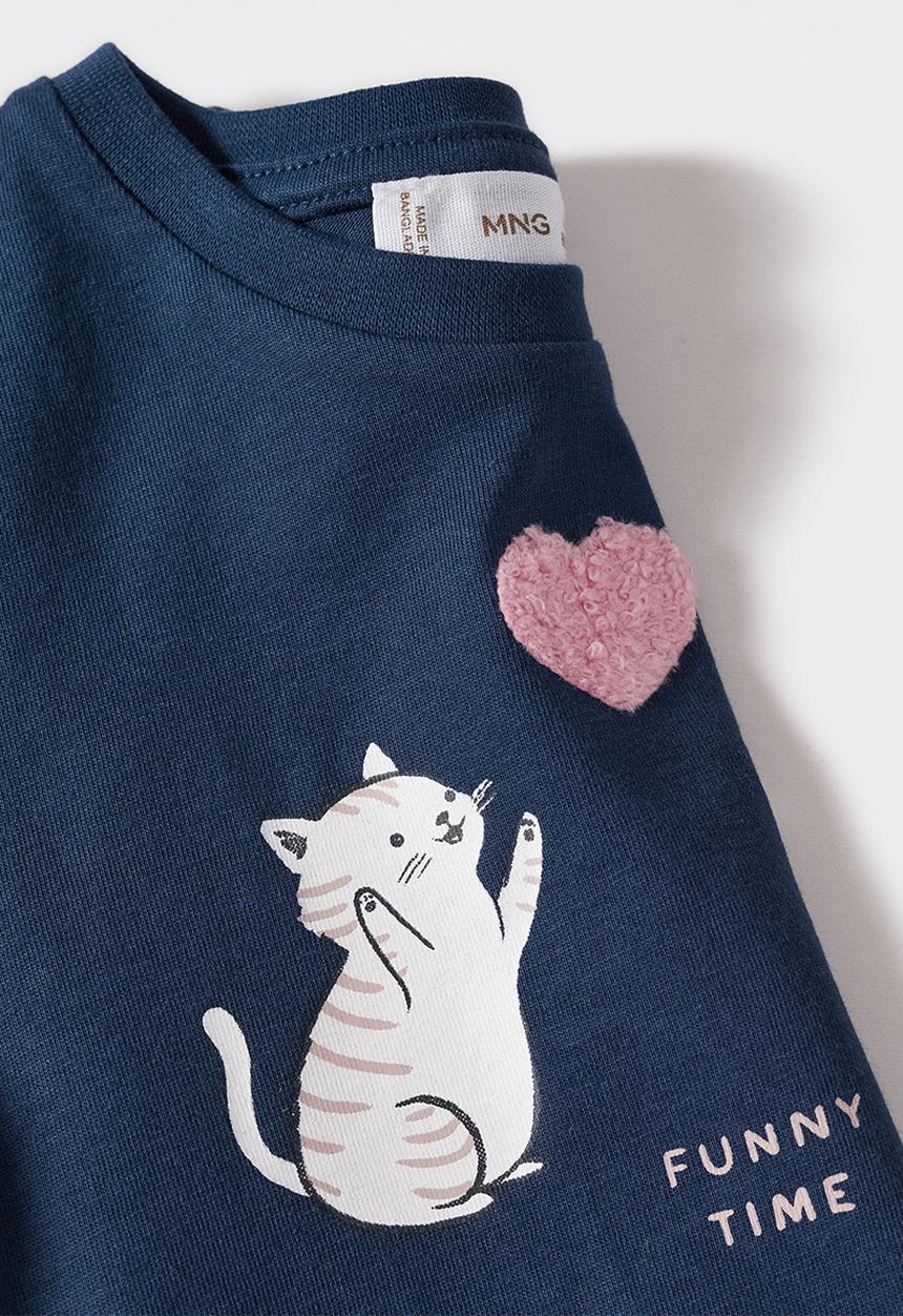 MANGO - T-shirt animals - navy