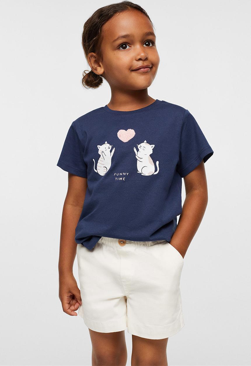 MANGO - T-shirt animals - navy