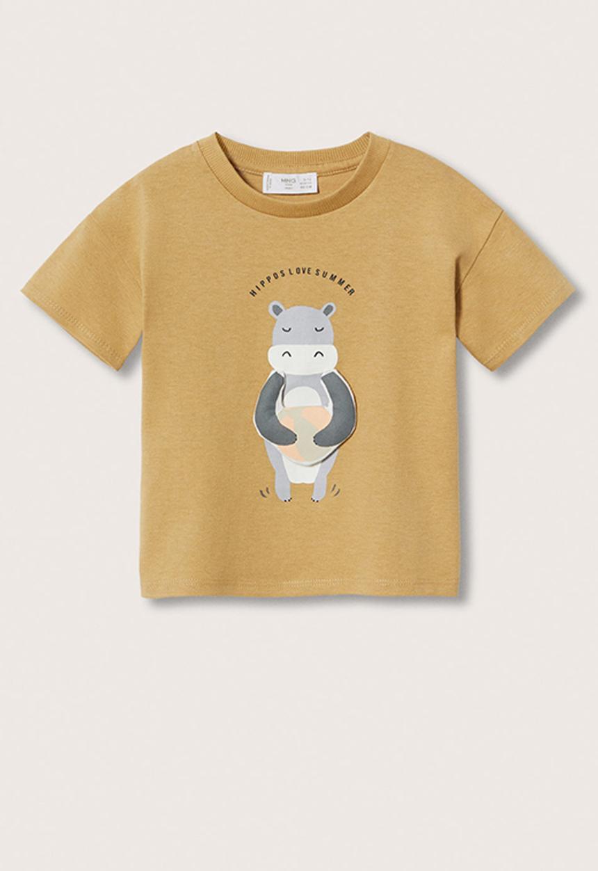 MANGO - T-shirt padded - dark yellow