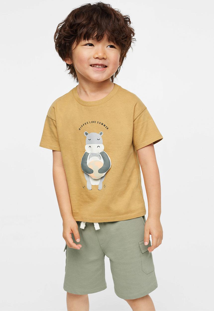 MANGO - T-shirt padded - dark yellow