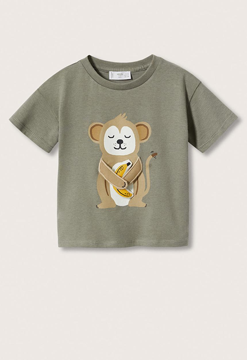 MANGO - T-shirt padded - khaki 