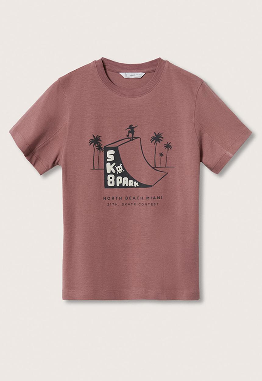 MANGO - T-shirt skate - dark red