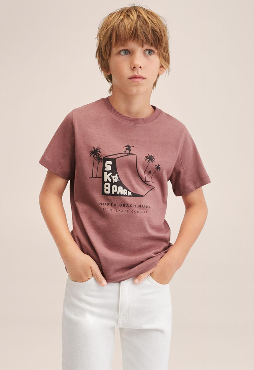 MANGO - T-shirt skate - dark red