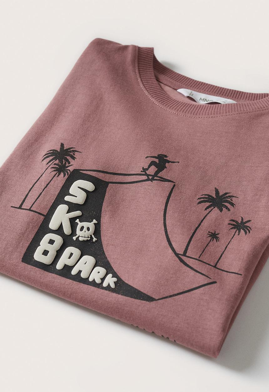 MANGO - T-shirt skate - dark red