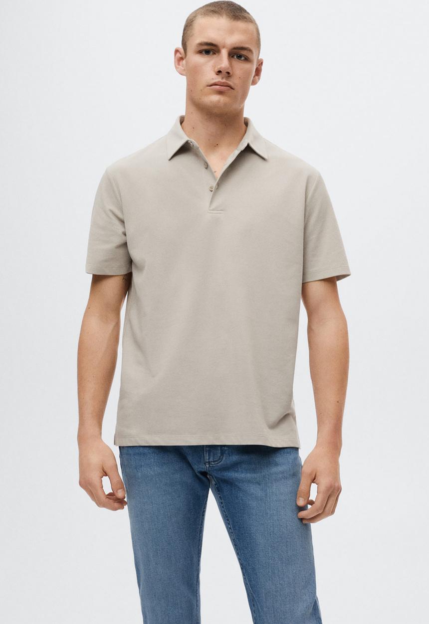 MANGO - Polo shirt ezequi - natural