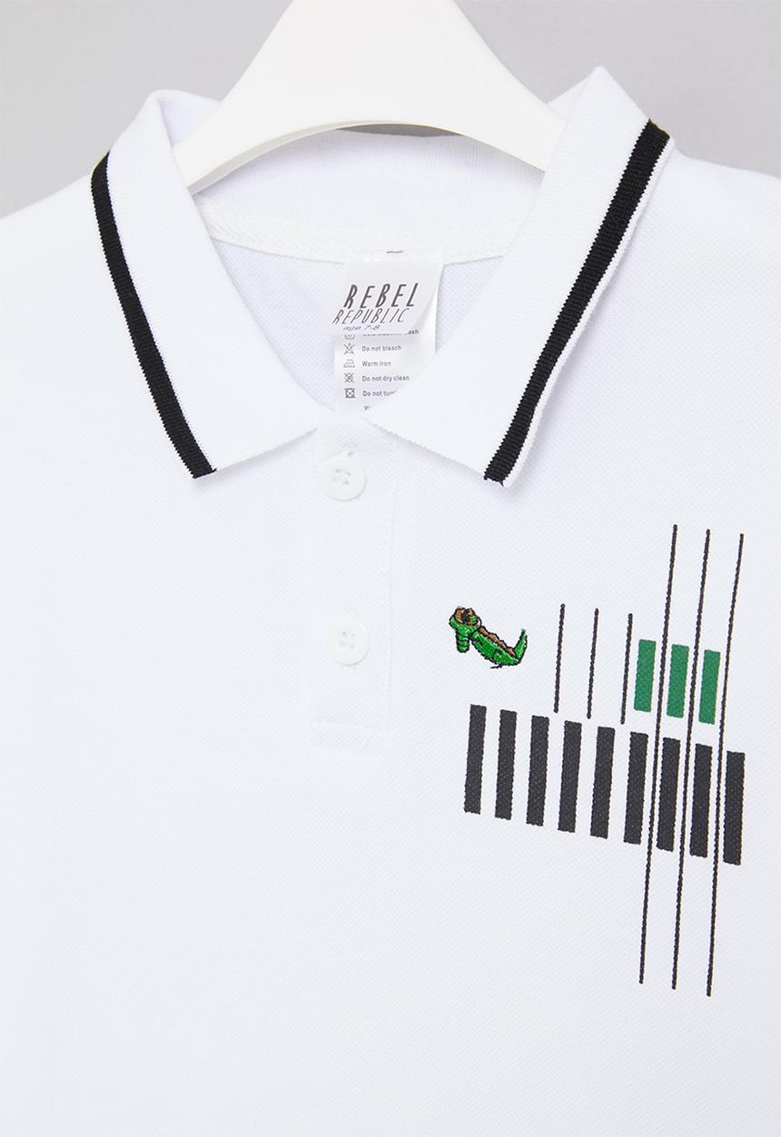 Rebel Republic - Printed golfer - white