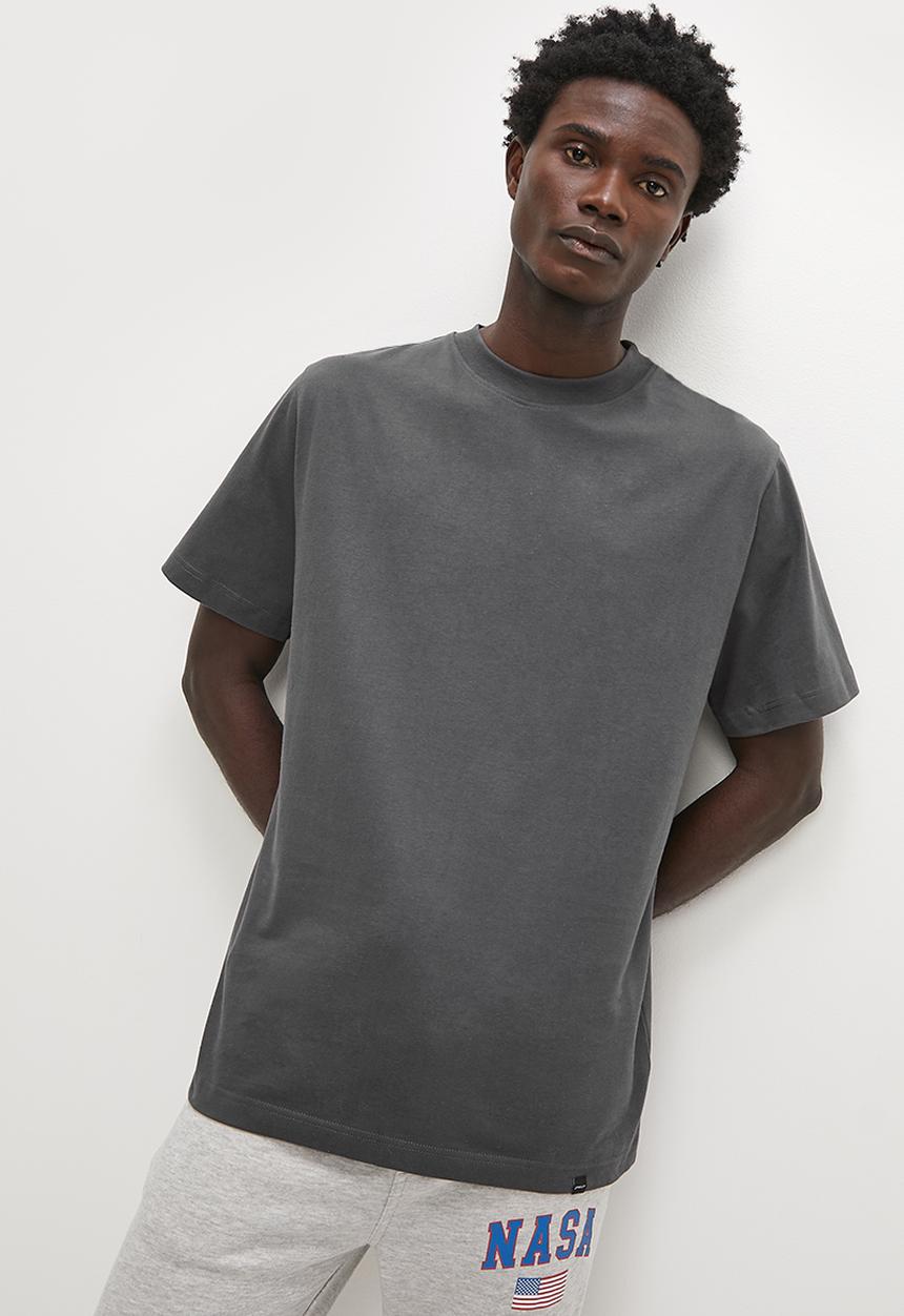 Superbalist - Relaxed fit organic crew neck - charcoal