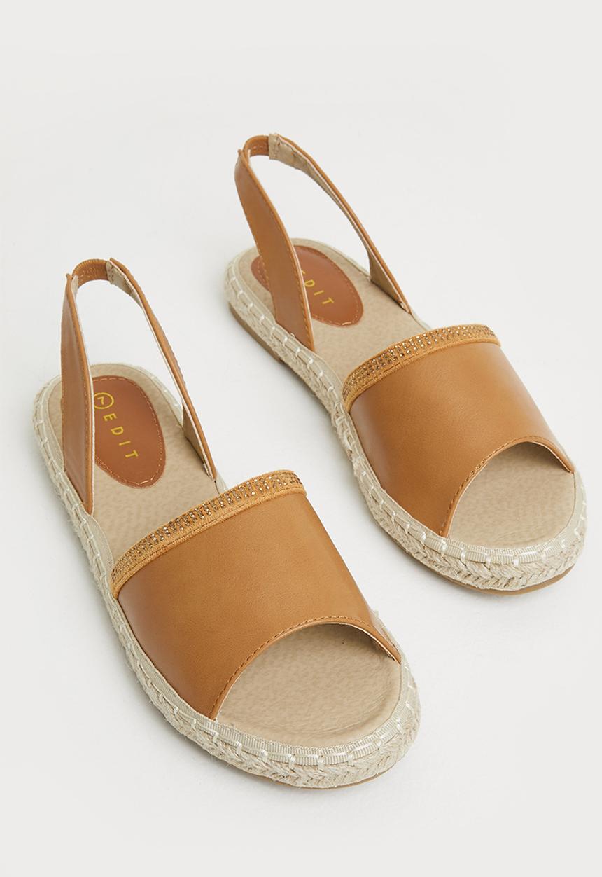 edit - Trinity open toe espadrille - tan