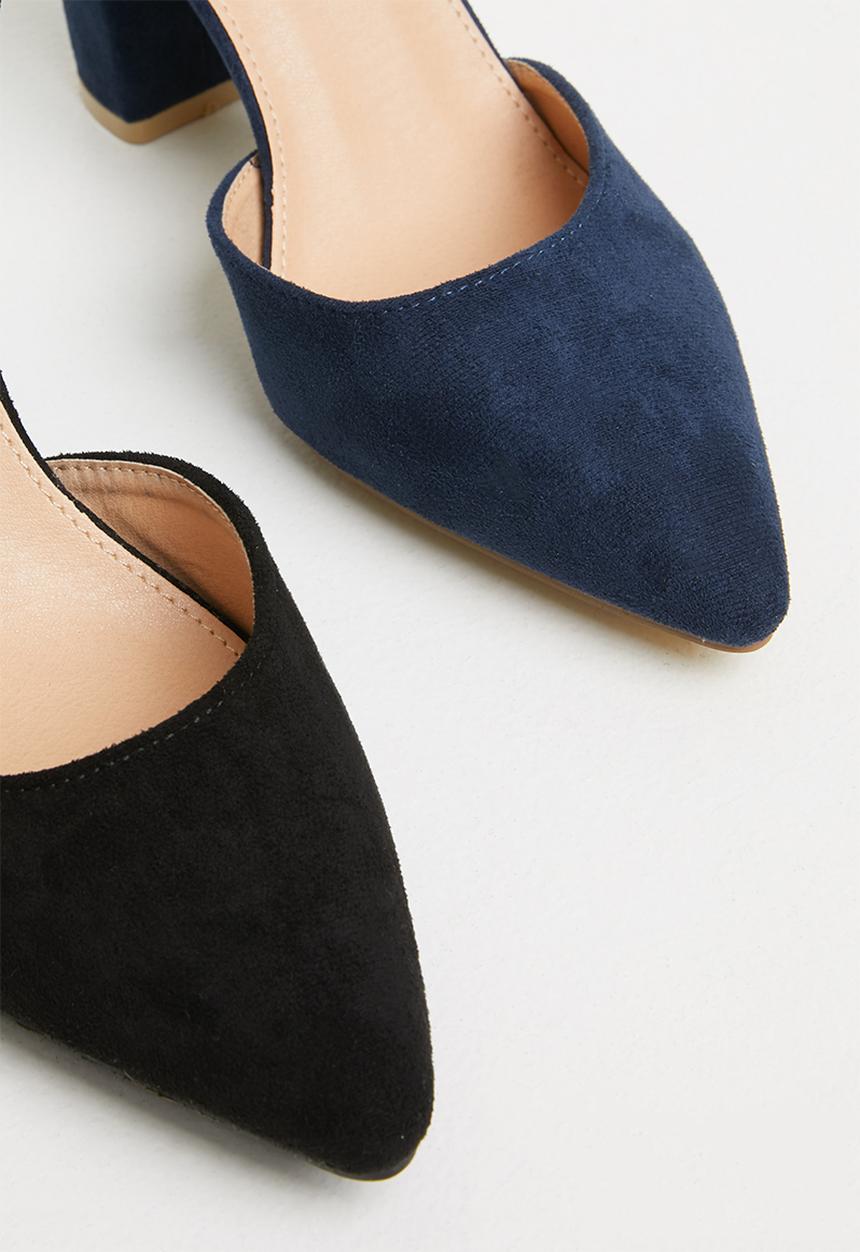 edit - Ankle strap block heel - black