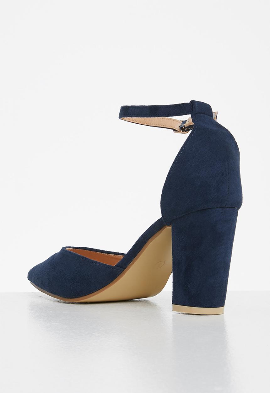 edit - Ankle strap block heel - navy