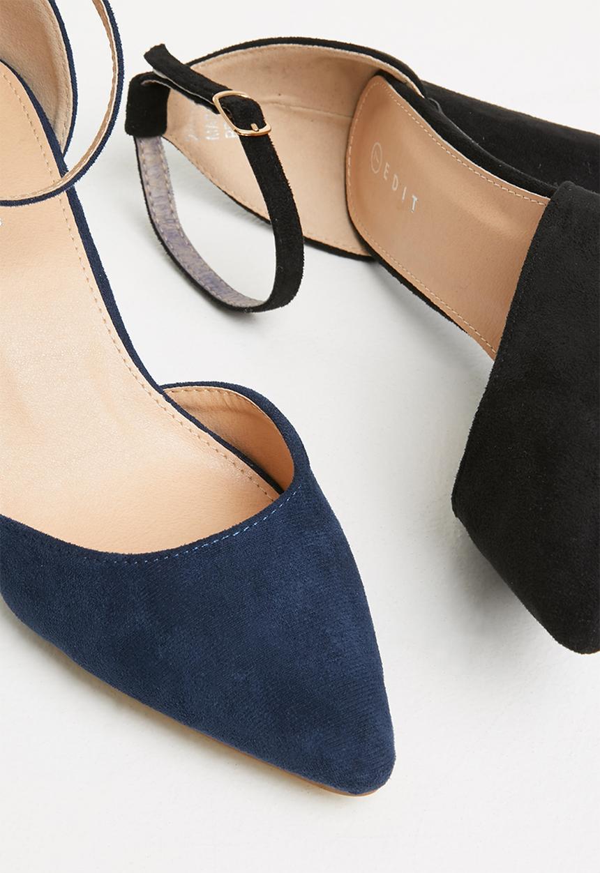 edit - Ankle strap block heel - navy