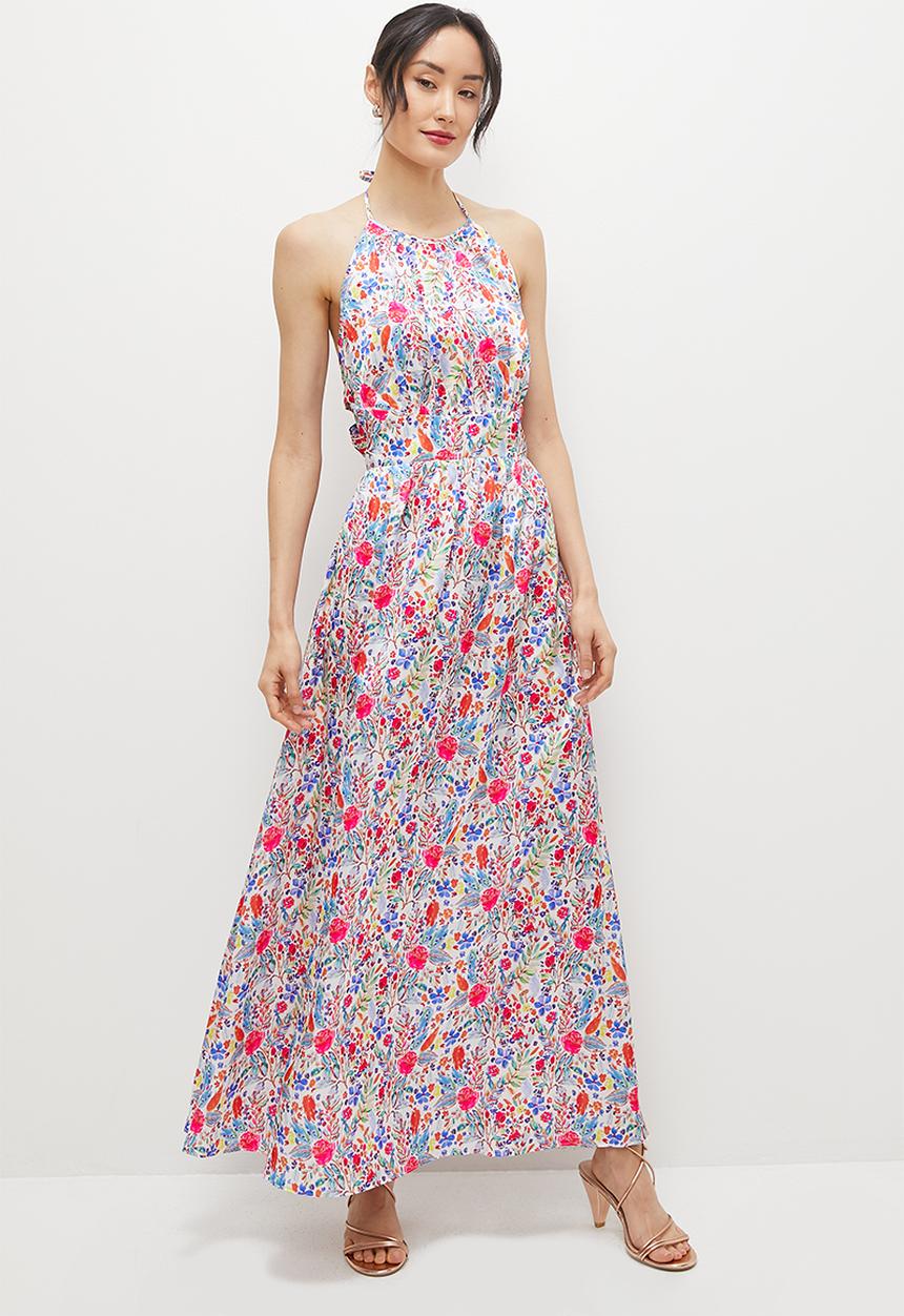 MILLA - Tie back halter dress - floral print
