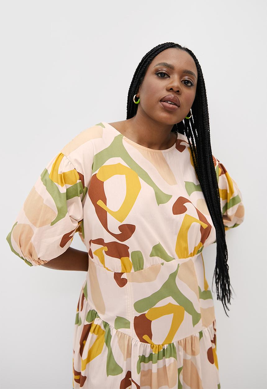 Superbalist - Lulama Wolf tiered midi dress - Eden