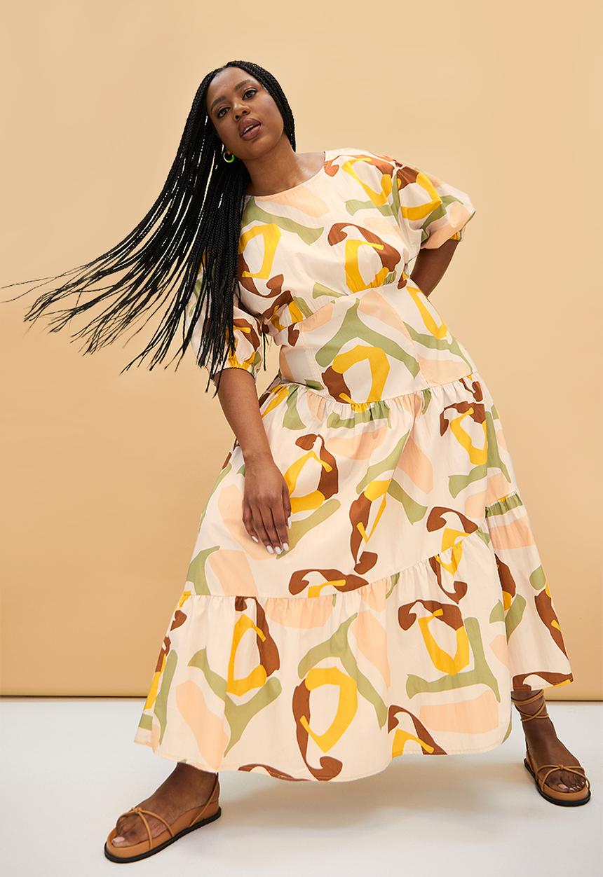 Superbalist - Lulama Wolf tiered midi dress - Eden