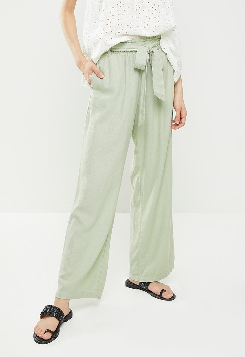 Jacqueline de Yong - Say linen belt pant - desert sage