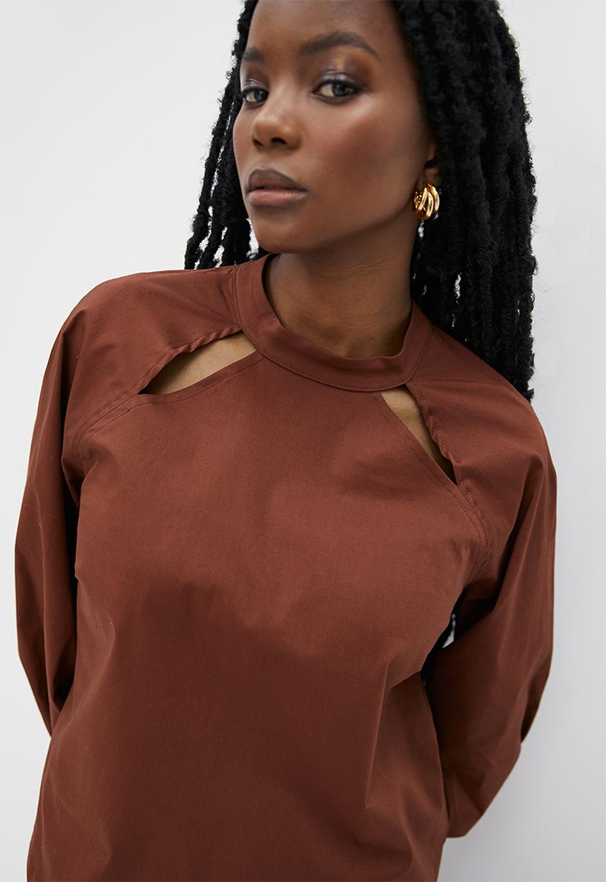 Superbalist - Lulama Wolf cut-out blouse - San