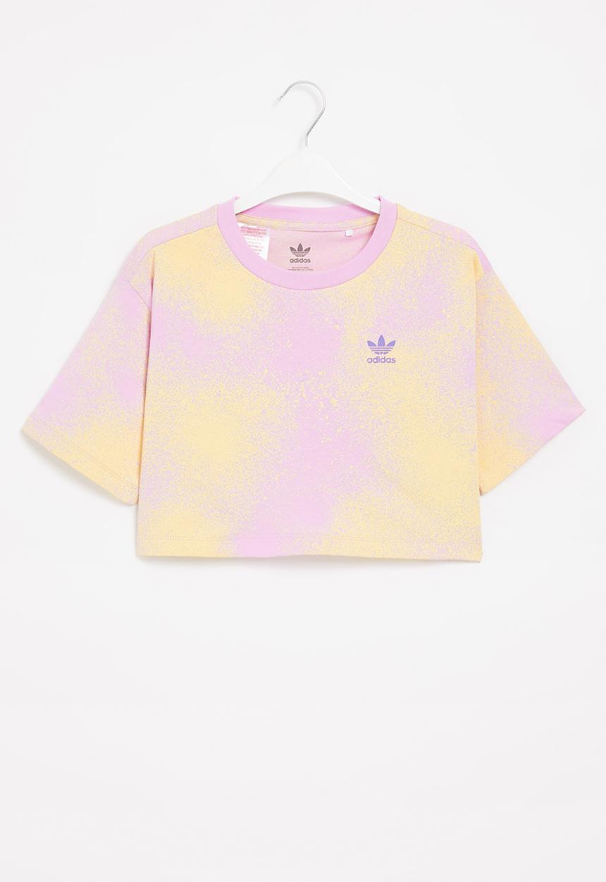 adidas Originals - Crop tee - bliss lilac & almost yellow