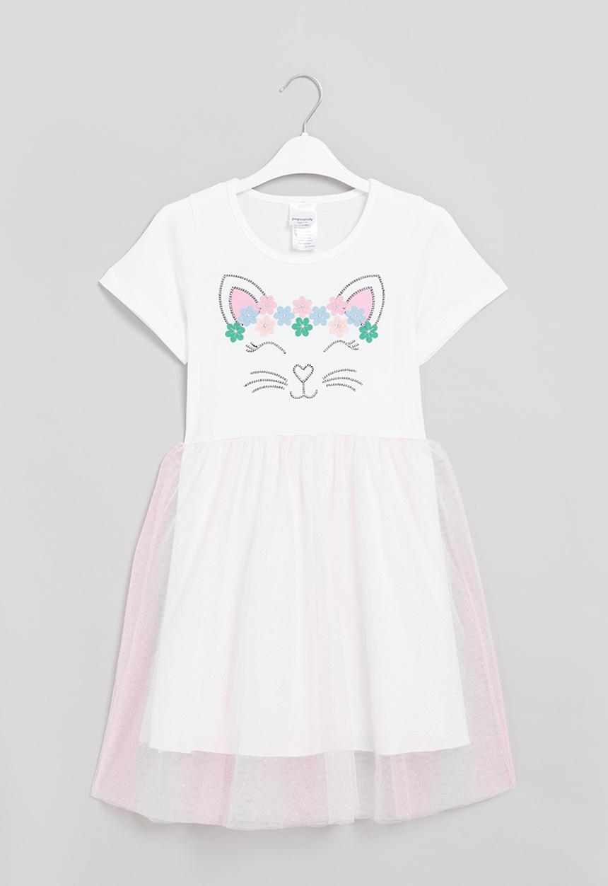 Pop Candy - Girls kitty dress - multi