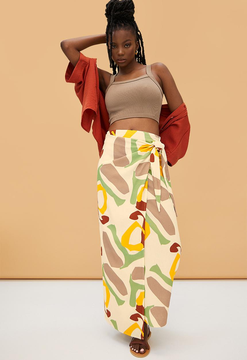 Superbalist - Lulama Wolf midi wrap skirt - Eden