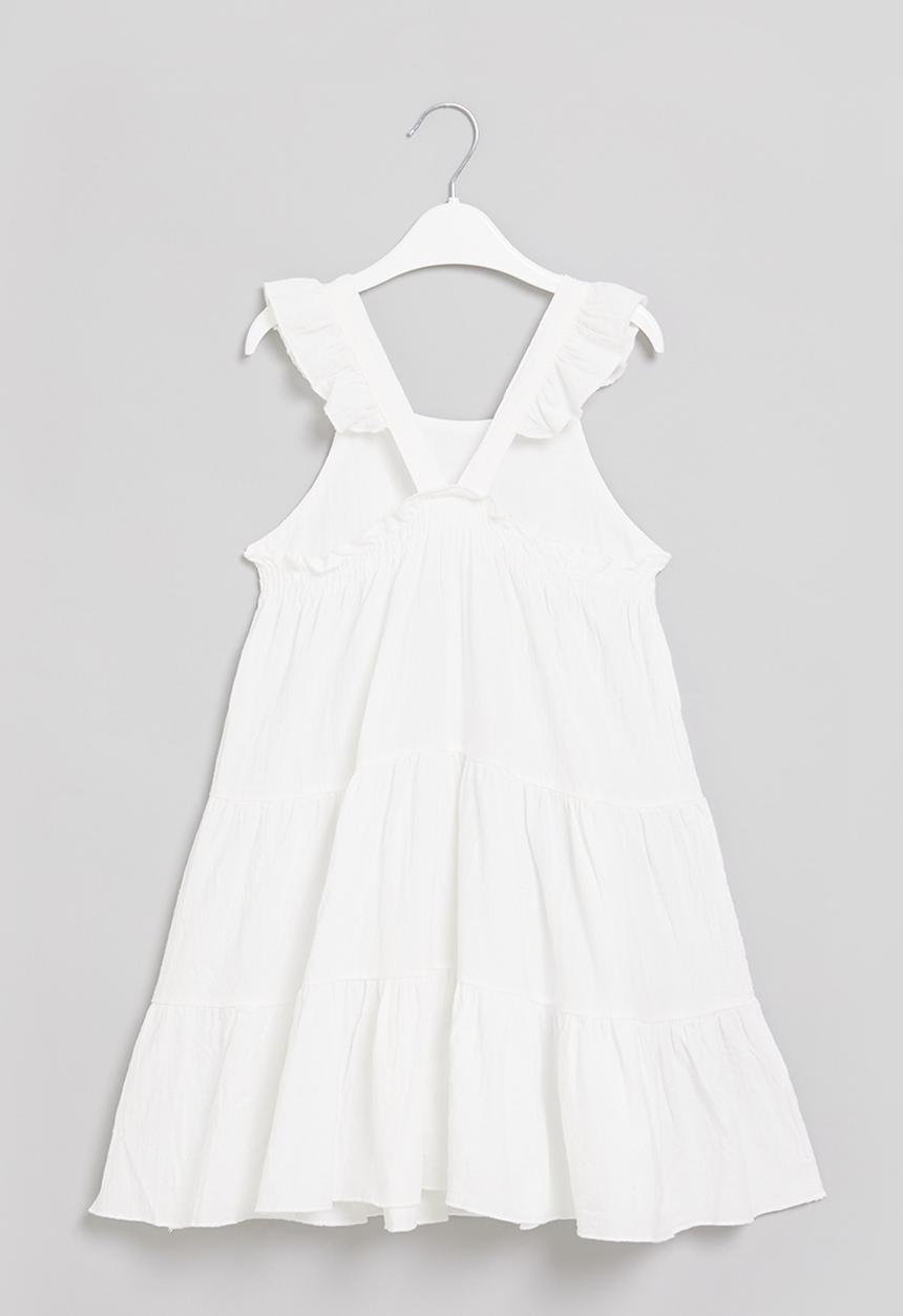 Pop Candy - Girls tiered dress - white