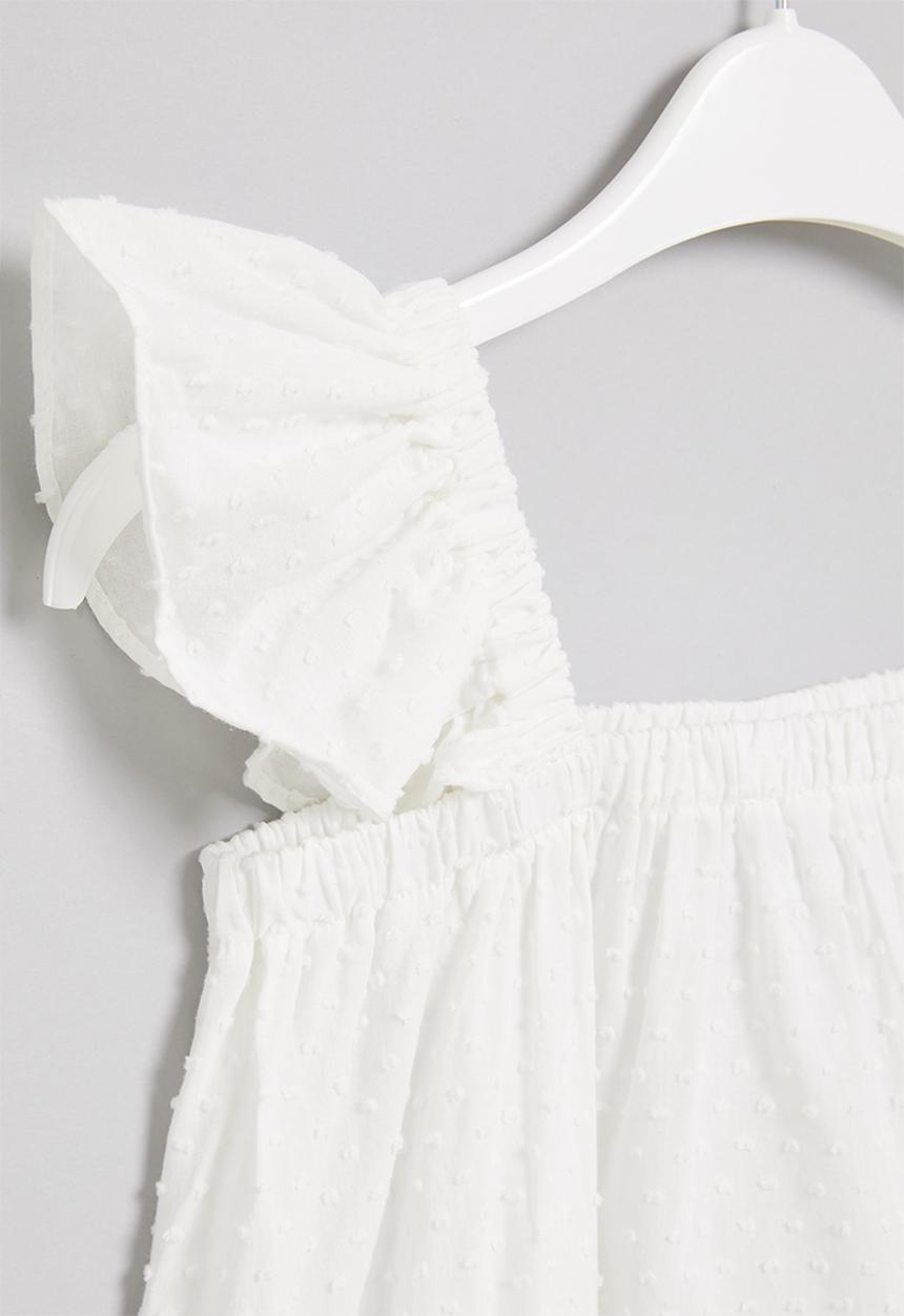Pop Candy - Girls flutter sleeve dress - white
