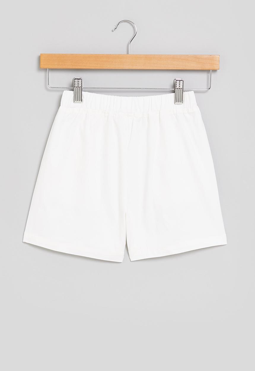Pop Candy - Girls elastic waist shorts - white