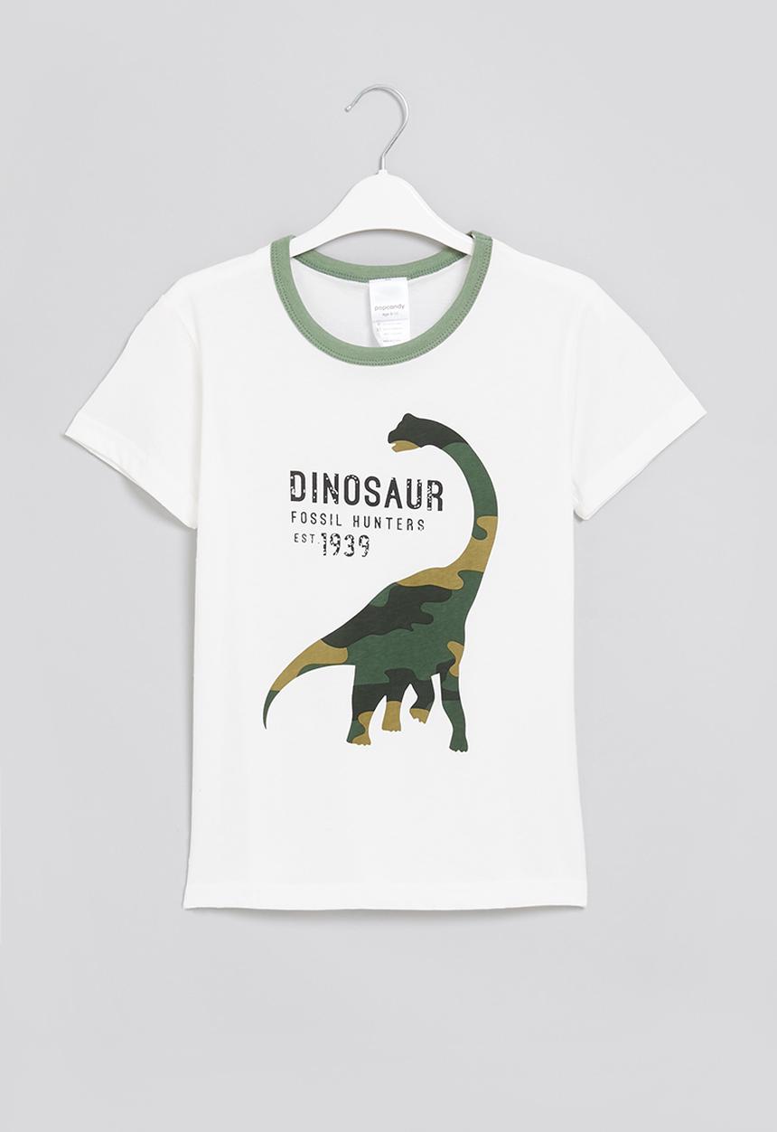 Pop Candy - Boys dino tee - white & green