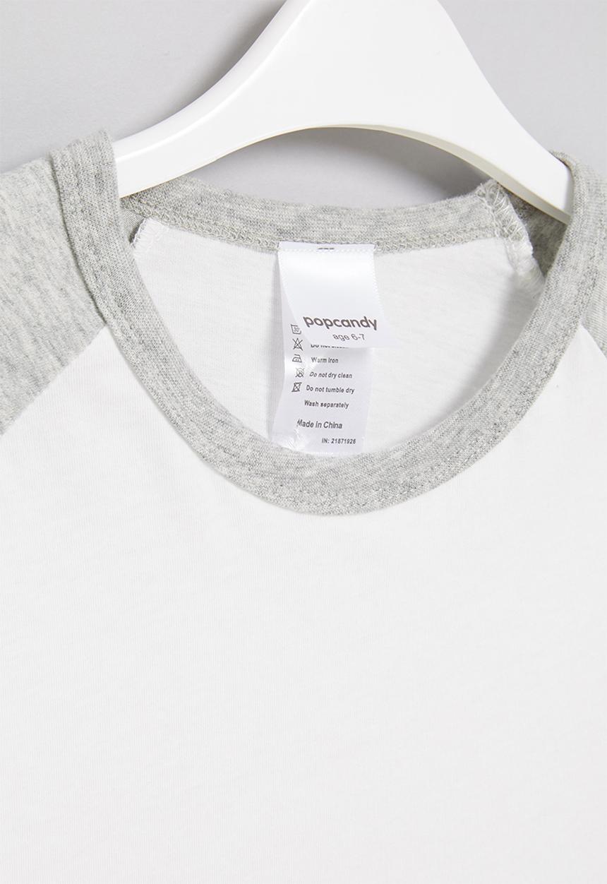 Pop Candy - Boys short sleeve tee - white & grey