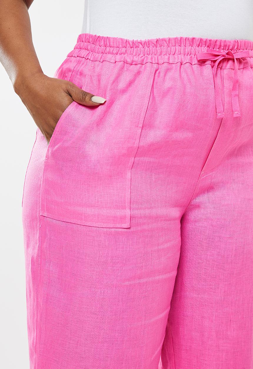 Me&B - Plus wide leg drawstring pants - hot pink