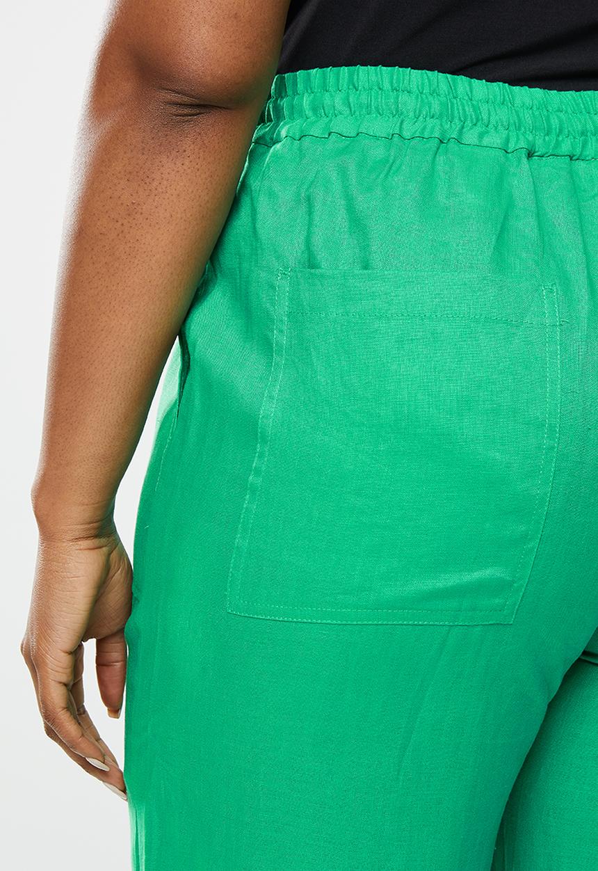 Me&B - Plus wide leg drawstring pants - emerald