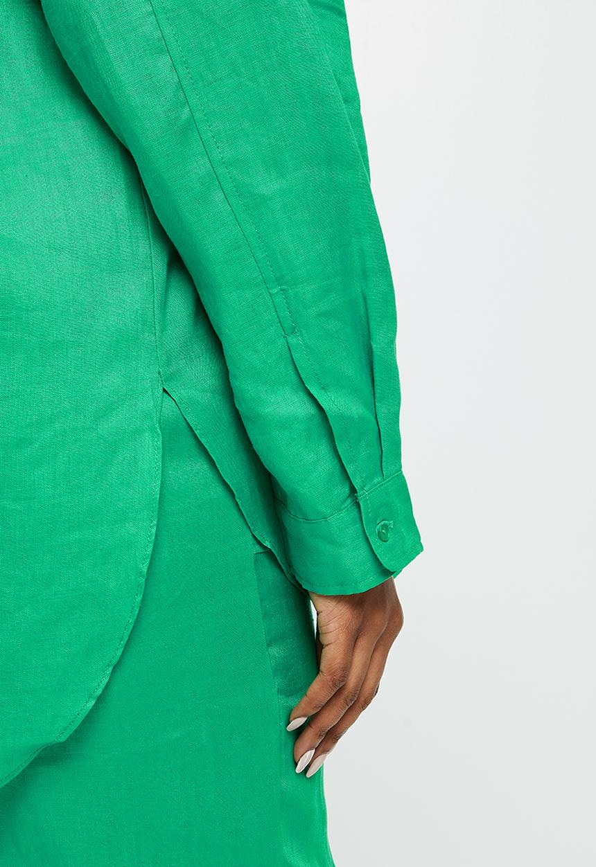 Me&B - Plus longer length long sleeve shirt - emerald