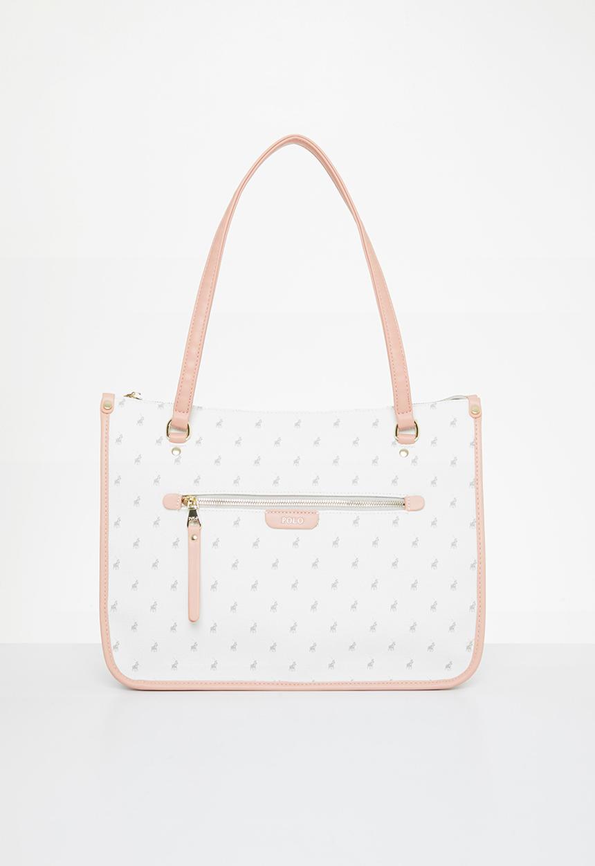 POLO - Ascot tote bag - white & pink 