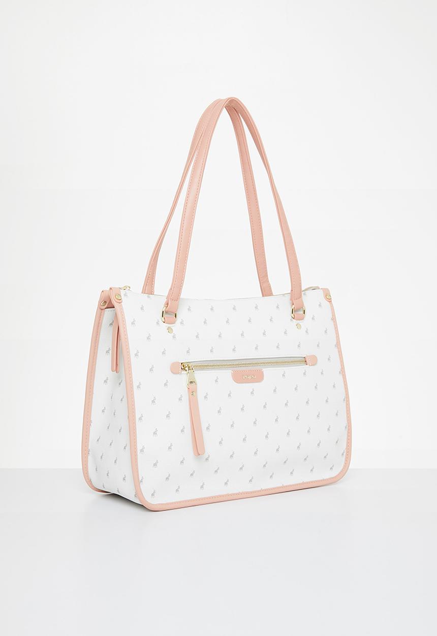 POLO - Ascot tote bag - white & pink 