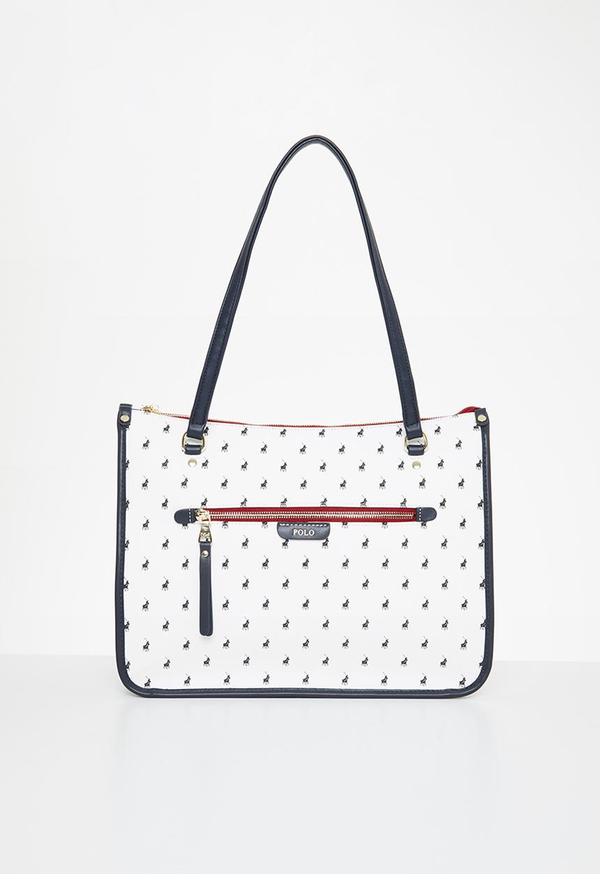POLO - Ascot tote bag - navy & white 