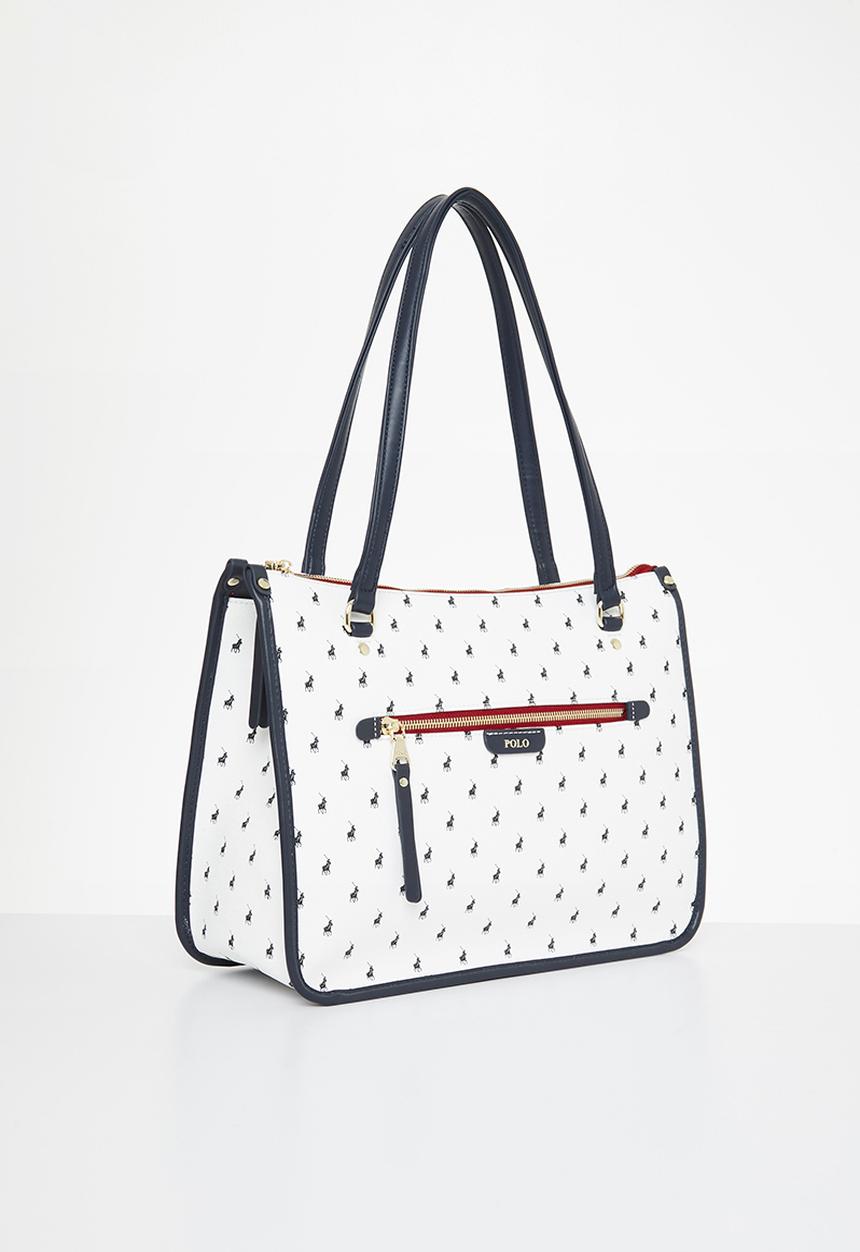POLO - Ascot tote bag - navy & white 