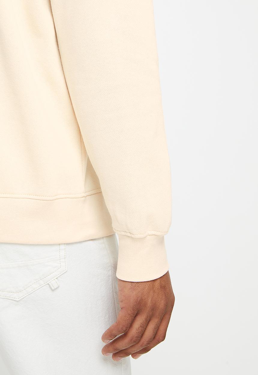 Jonathan D - Heath  fleece crewneck sweatshirt with front print - cream